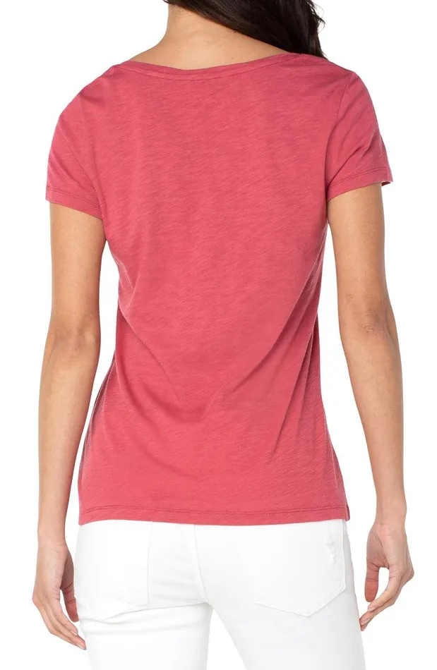 Liverpool Los Angeles VNECK SLUB KNIT TEE Desert Blossom Women TSHIRTS