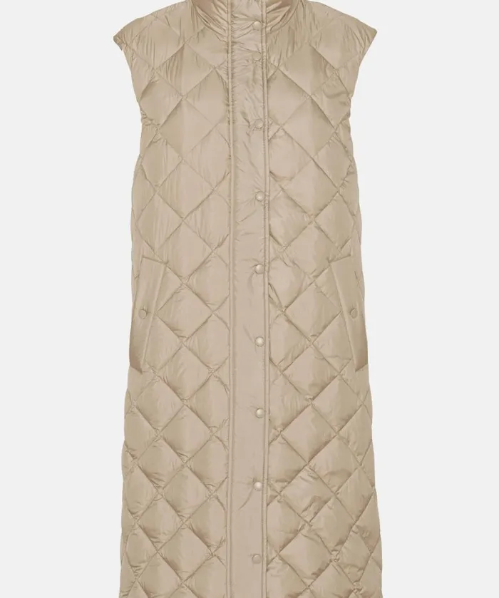 Long Down Vest 8211 Cobblestone Outerwear Ilse Jacobsen All Jackets And Coats