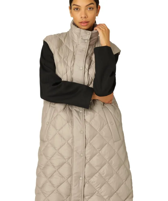 Long Down Vest 8211 Cobblestone Outerwear Ilse Jacobsen All Jackets And Coats