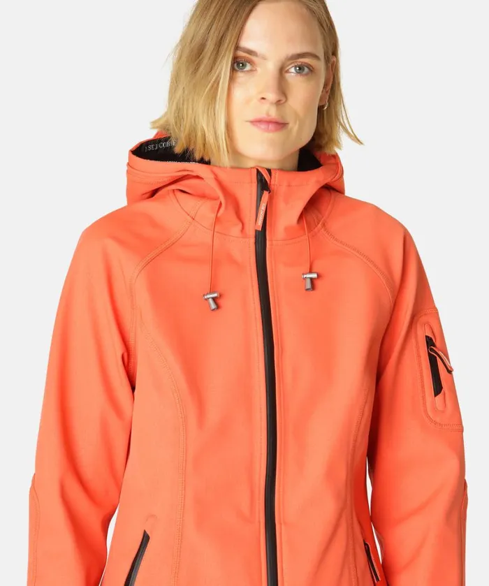 Long Soft Shell Raincoat 8211 Hot Orange Rainwear Ilse Jacobsen Raincoats