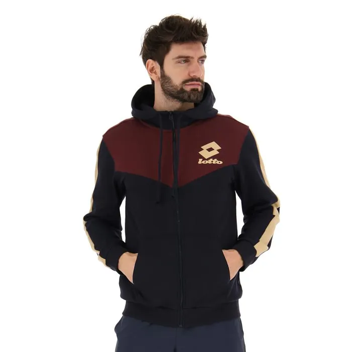 Lotto Sport Sweatshirts Man ATHLETICA LG III SWEAT FZ HD FL Navy Blue