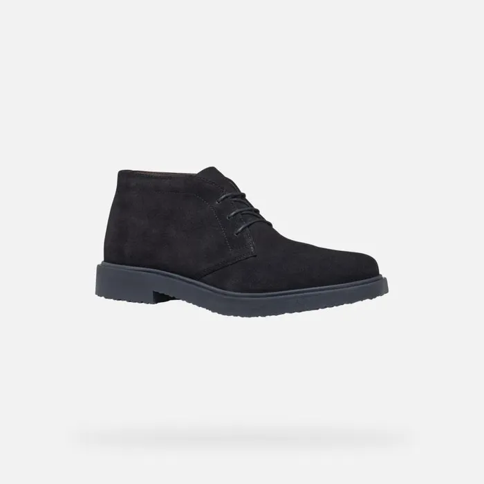 Man Geox Ankle Boots MASSIMIANO MAN Navy Suede Ankle Boots Navy
