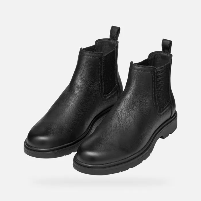 Man Geox Ankle Boots SPHERICA EC1 MAN Black Chelsea Boots Black