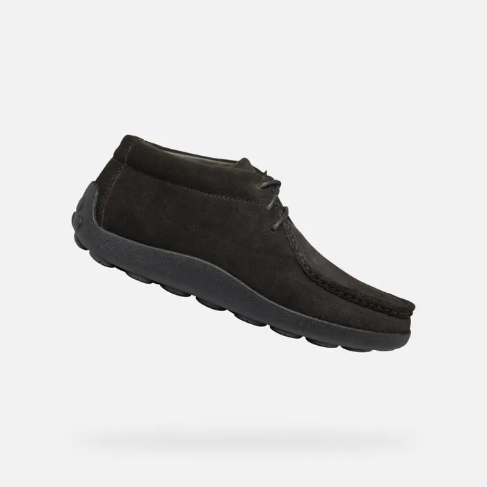 Man Geox Casual Shoes SPHERICA EC14 MAN Dark Coffee Suede Loafers Dark Coffee