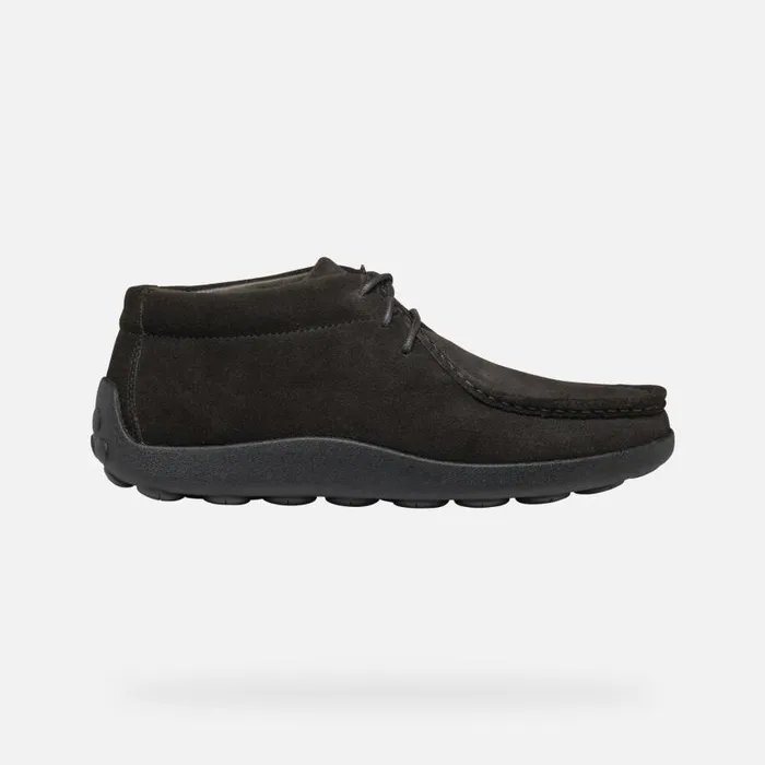 Man Geox Casual Shoes SPHERICA EC14 MAN Dark Coffee Suede Loafers Dark Coffee