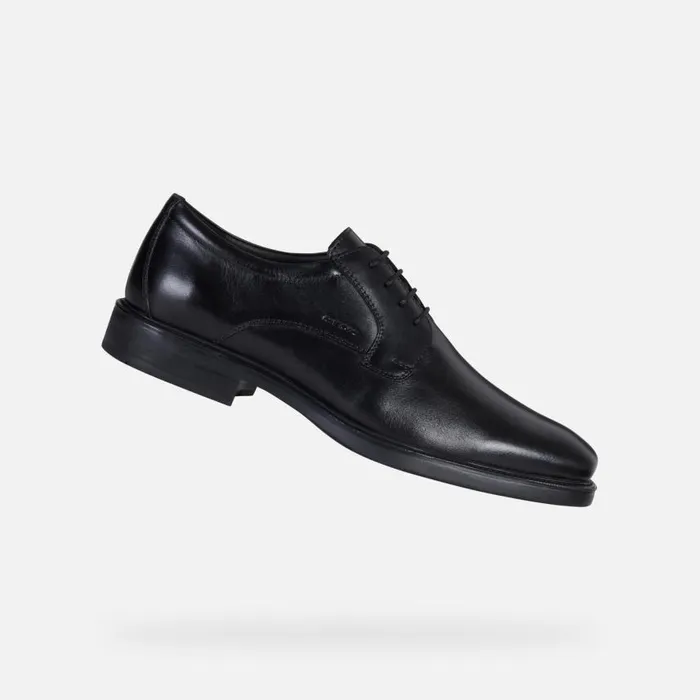 Man Geox Formal Shoes BRANDOLF B Leather Shoes Black Man Geox Black