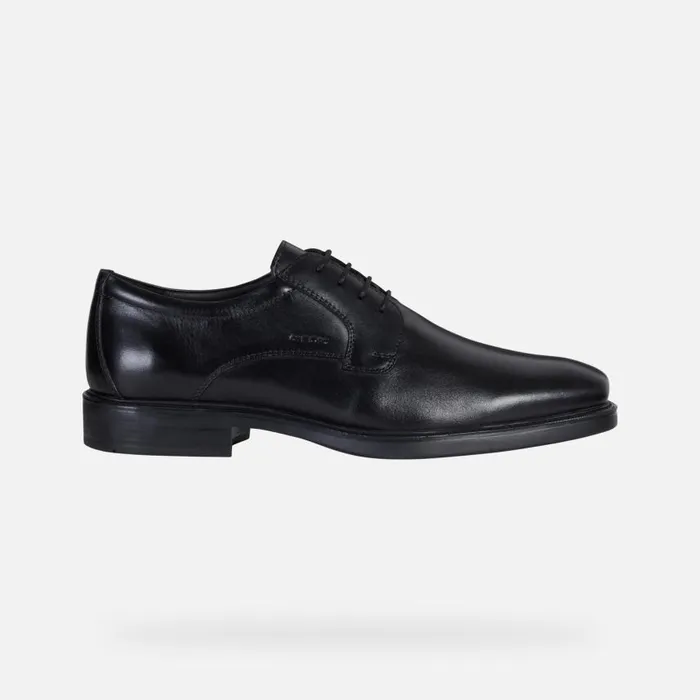 Man Geox Formal Shoes BRANDOLF B Leather Shoes Black Man Geox Black