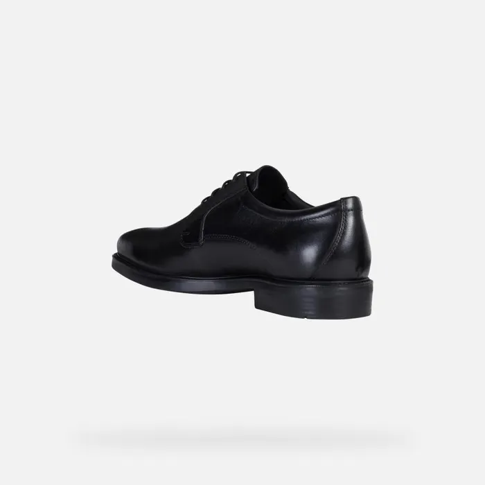 Man Geox Formal Shoes BRANDOLF B Leather Shoes Black Man Geox Black
