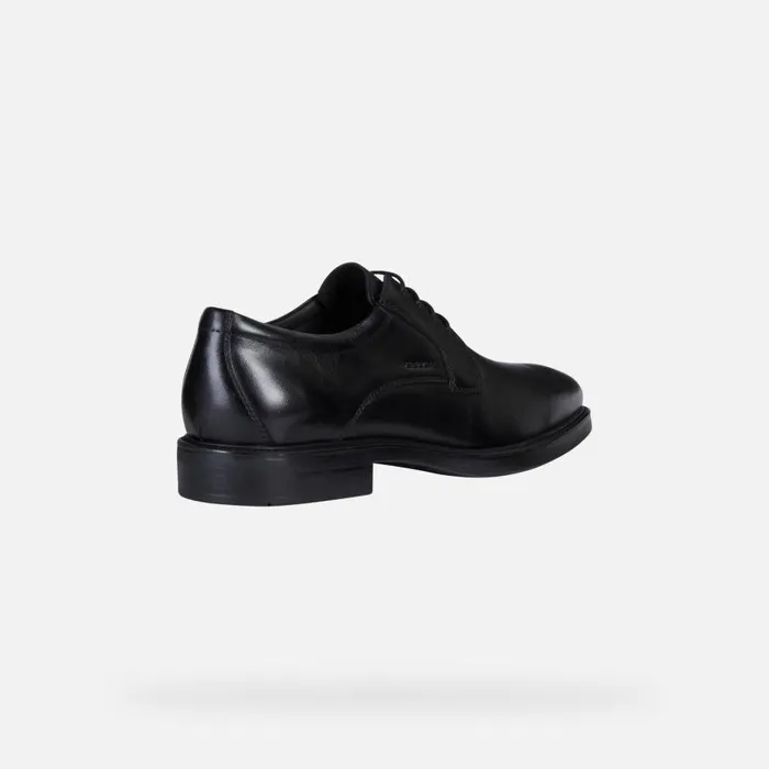 Man Geox Formal Shoes BRANDOLF B Leather Shoes Black Man Geox Black