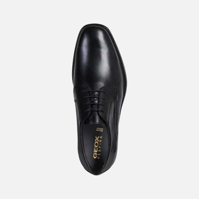 Man Geox Formal Shoes BRANDOLF B Leather Shoes Black Man Geox Black