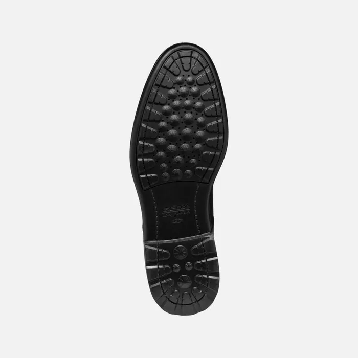 Man Geox Formal Shoes WALK PLEASURE MAN Black Leather Shoes Black