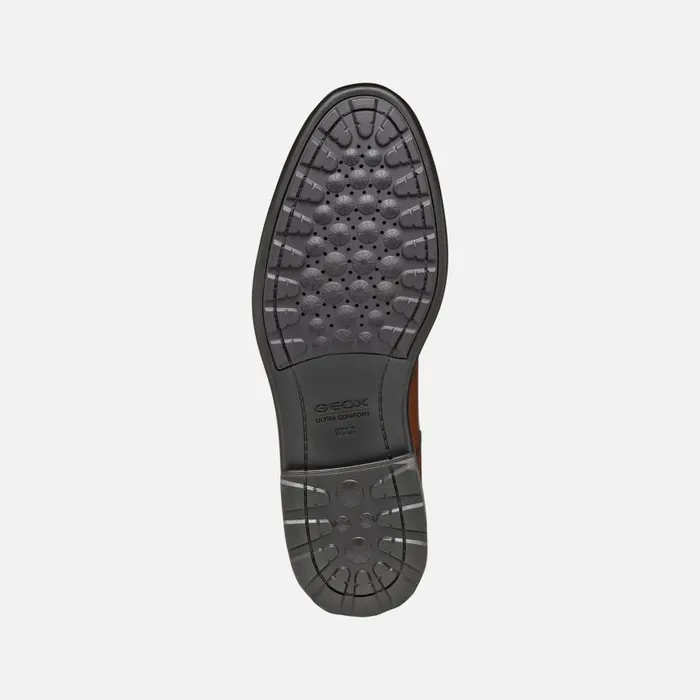 Man Geox Formal Shoes WALK PLEASURE MAN Cognac Leather Shoes Cognac