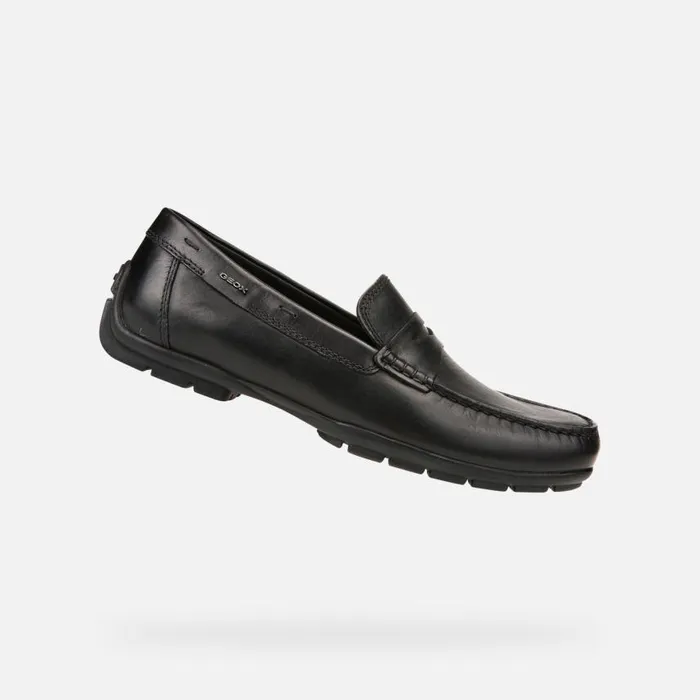 Man Geox Loafers MONER W 2FIT Men039s Black Leather Loafers Collection Black