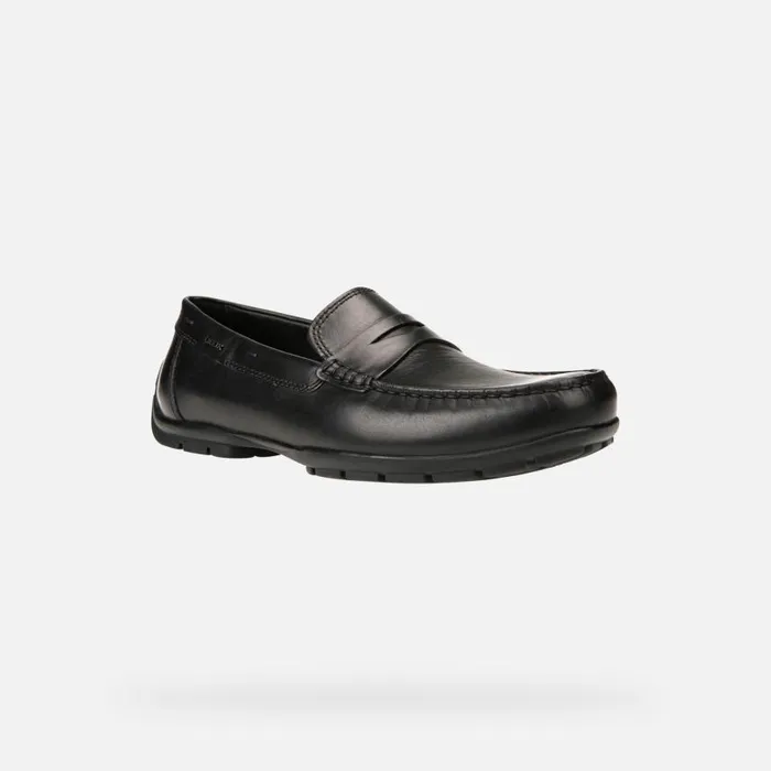 Man Geox Loafers MONER W 2FIT Men039s Black Leather Loafers Collection Black