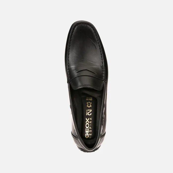 Man Geox Loafers MONER W 2FIT Men039s Black Leather Loafers Collection Black