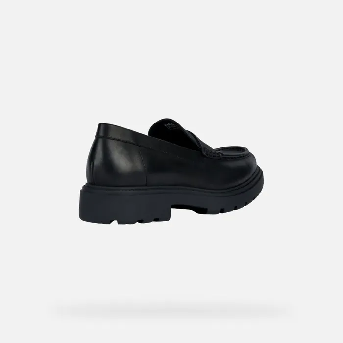 Man Geox Loafers SPHERICA EC7 Leather Loafers Black Man Geox Black