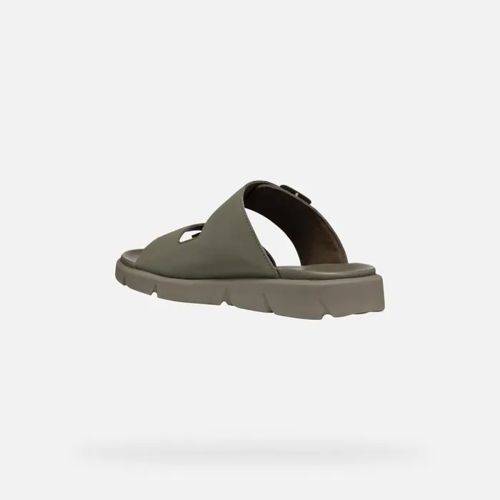 Man Geox Mules And Slippers XAND 2S MAN Light Olive Green Slides Shoes Light Olive Green