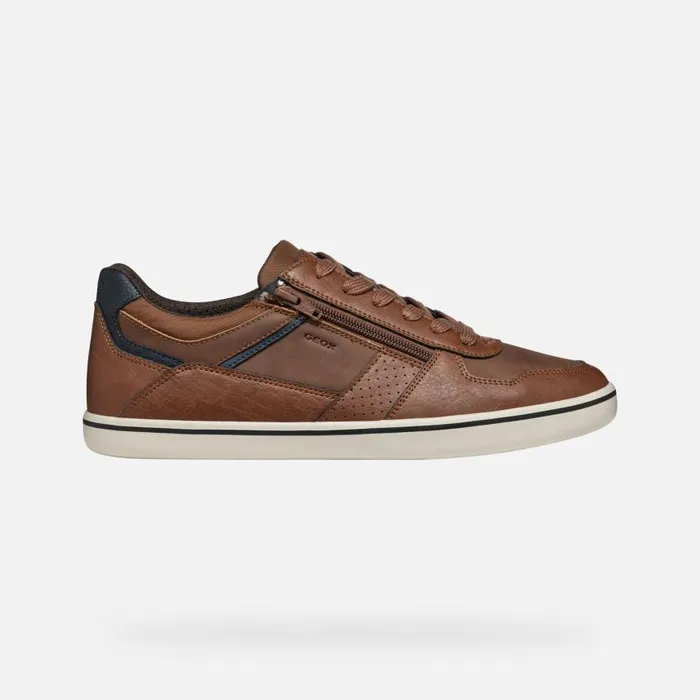 Man Geox Sneakers ELVER MAN Cognac Low Top Sneakers Cognac