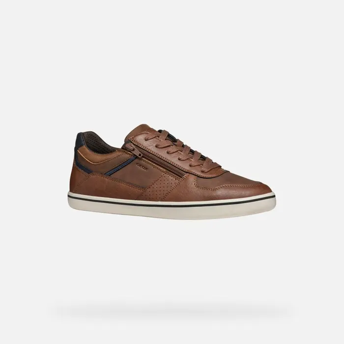 Man Geox Sneakers ELVER MAN Cognac Low Top Sneakers Cognac