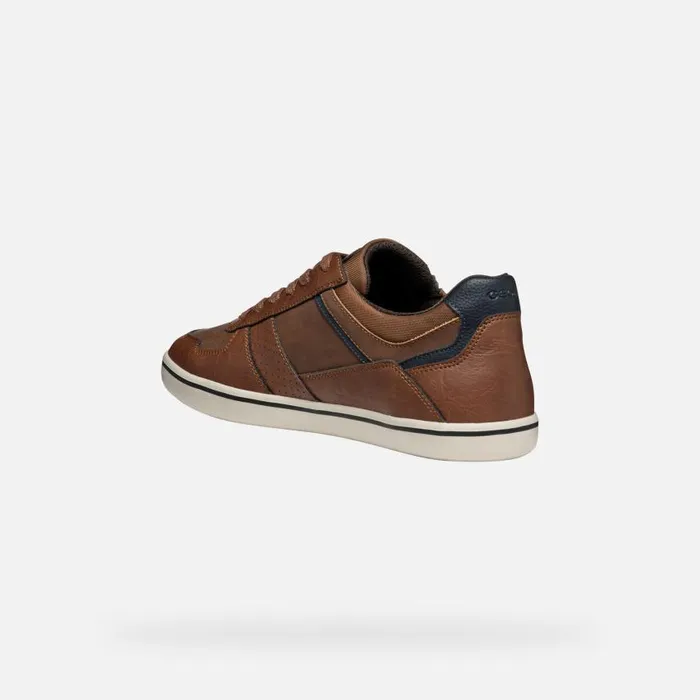 Man Geox Sneakers ELVER MAN Cognac Low Top Sneakers Cognac
