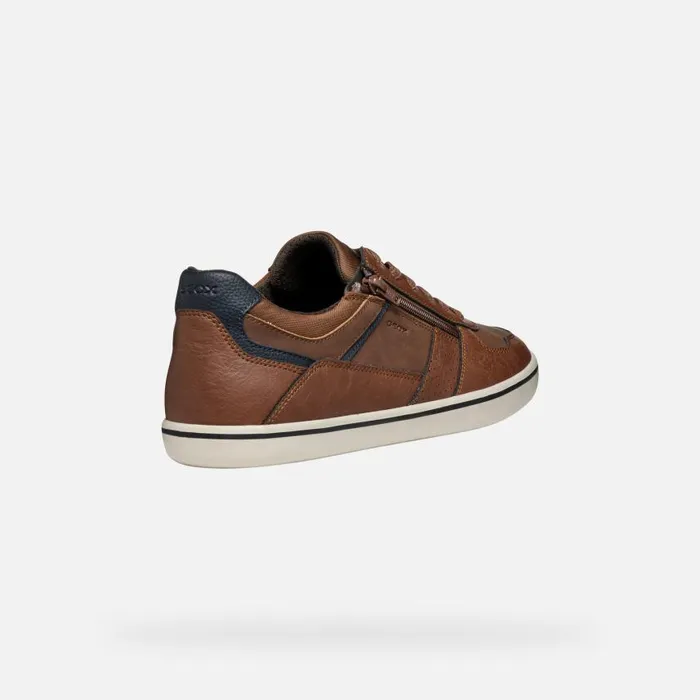 Man Geox Sneakers ELVER MAN Cognac Low Top Sneakers Cognac