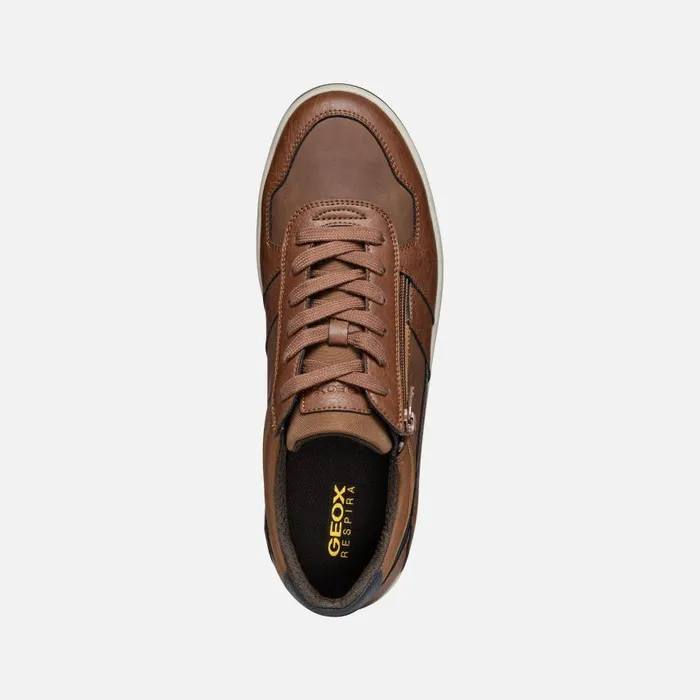 Man Geox Sneakers ELVER MAN Cognac Low Top Sneakers Cognac