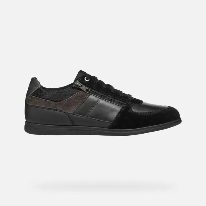 Man Geox Sneakers RENAN MAN BlackAnthracite Low Top Sneakers Blackanthracite
