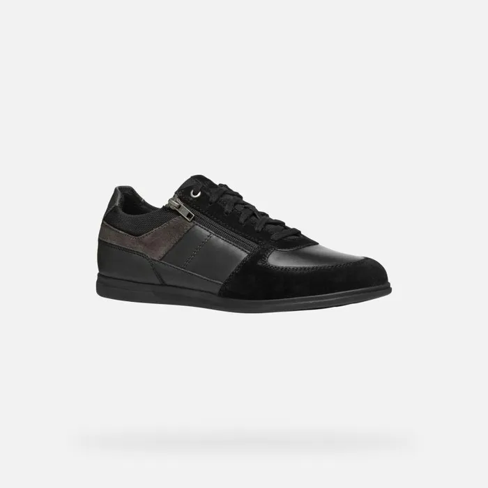 Man Geox Sneakers RENAN MAN BlackAnthracite Low Top Sneakers Blackanthracite