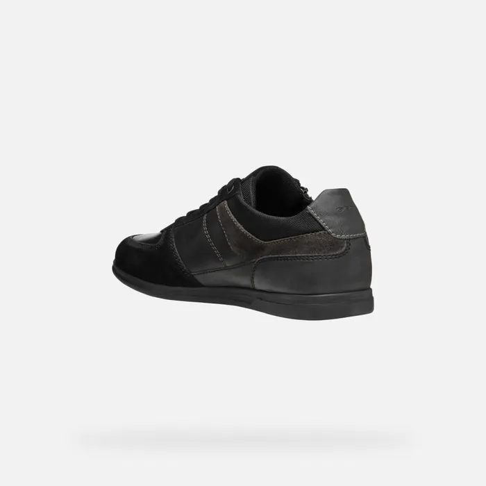 Man Geox Sneakers RENAN MAN BlackAnthracite Low Top Sneakers Blackanthracite