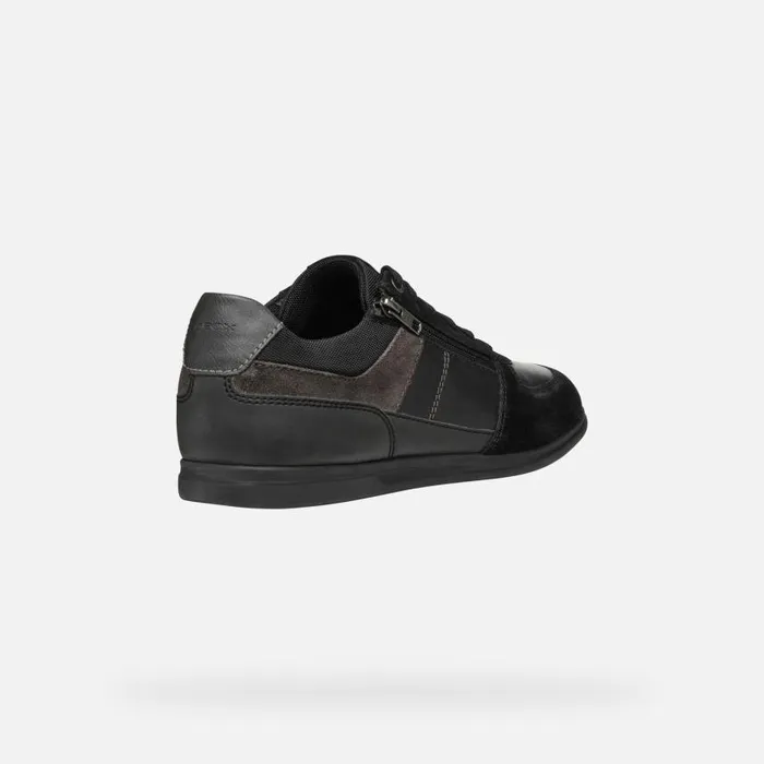 Man Geox Sneakers RENAN MAN BlackAnthracite Low Top Sneakers Blackanthracite