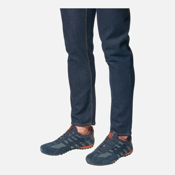 Man Geox Sneakers SNAKE MAN Navy Low Top Sneakers Navy