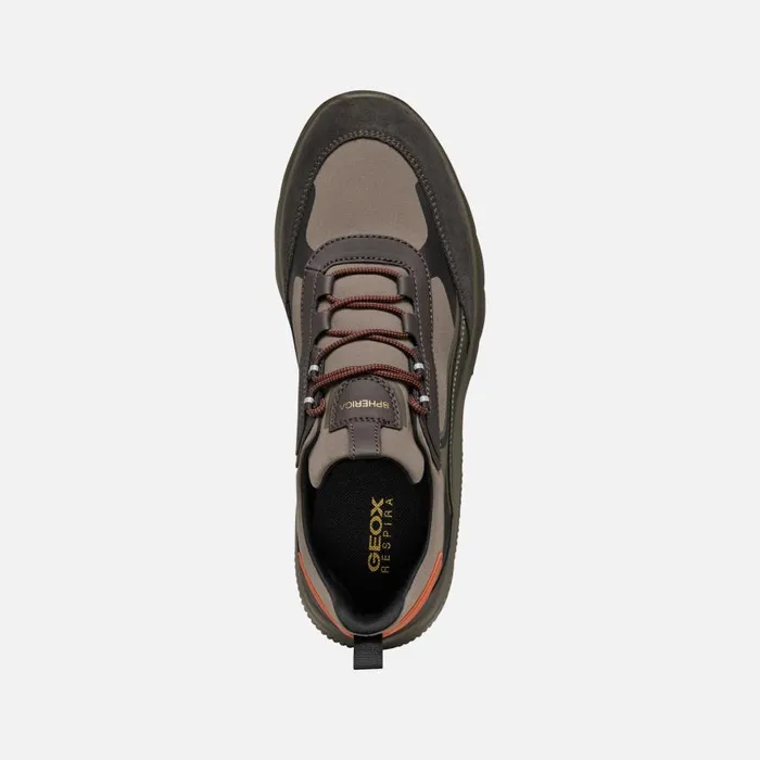 Man Geox Sneakers SPHERICA ACTIF MAN Dove GreyBlack Low Top Sneakers Dove Greyblack