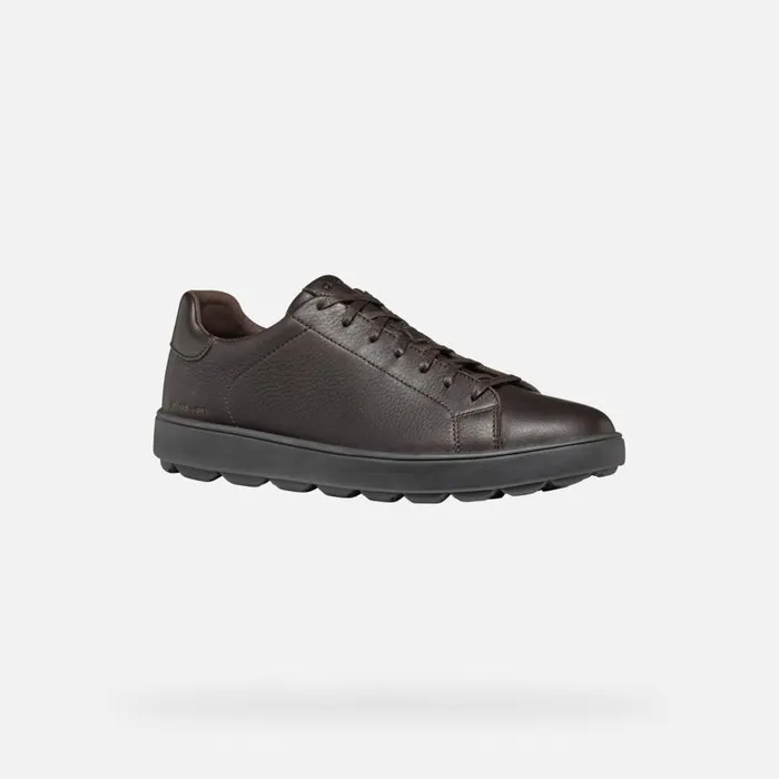 Man Geox Sneakers SPHERICA ECUB1 MAN Dark Brown Low Top Sneakers Dark Brown
