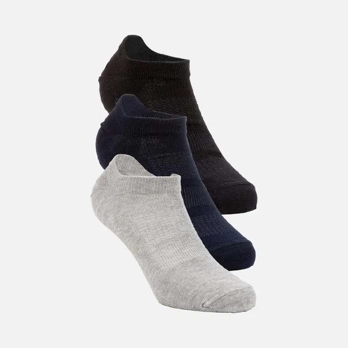 Man Geox Socks NOSHOW 3PACK Short Socks Black Man Geox Blackmelange Greyblue