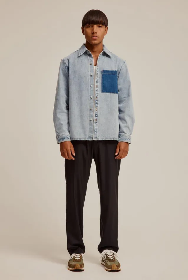 Man Venroy Jackets Contrast Denim Jacket