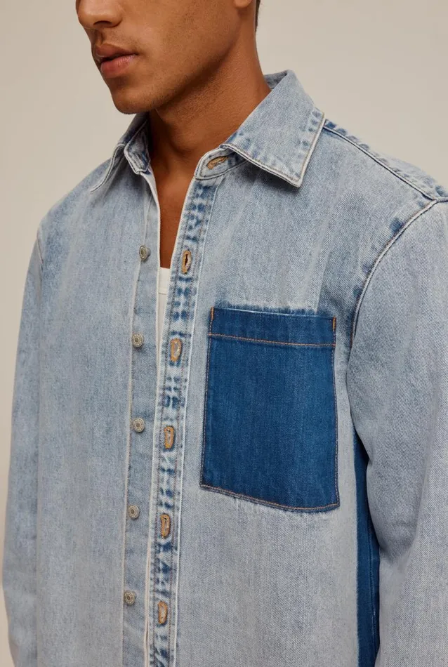 Man Venroy Jackets Contrast Denim Jacket
