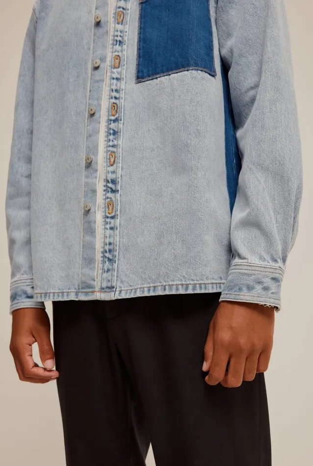 Man Venroy Jackets Contrast Denim Jacket