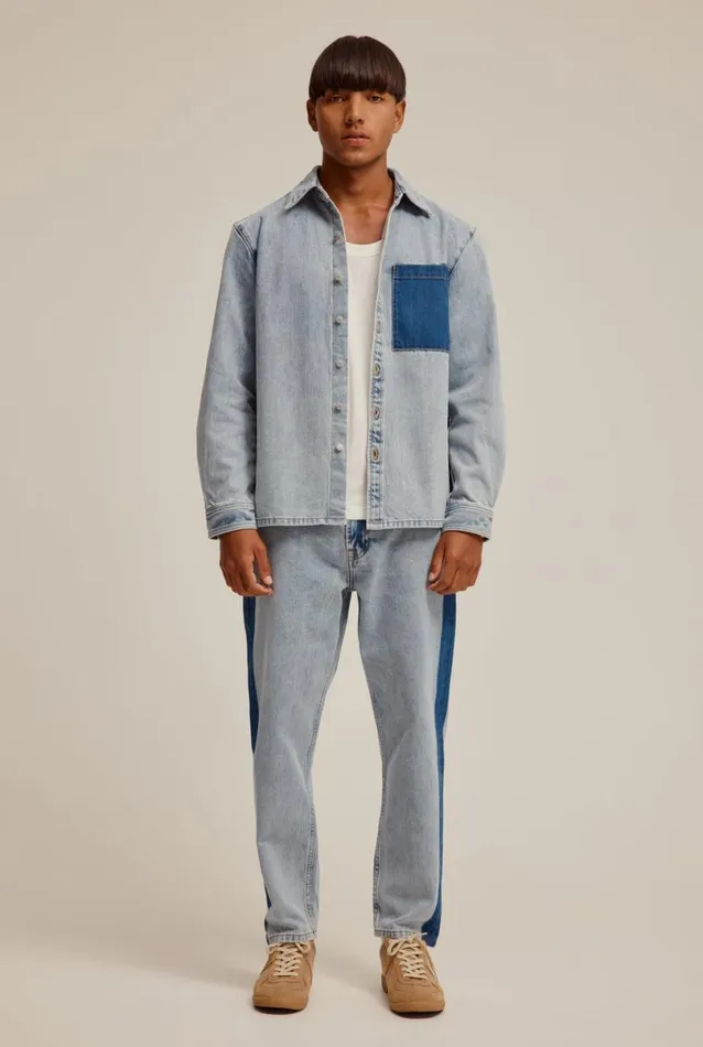 Man Venroy Jackets Contrast Denim Jacket