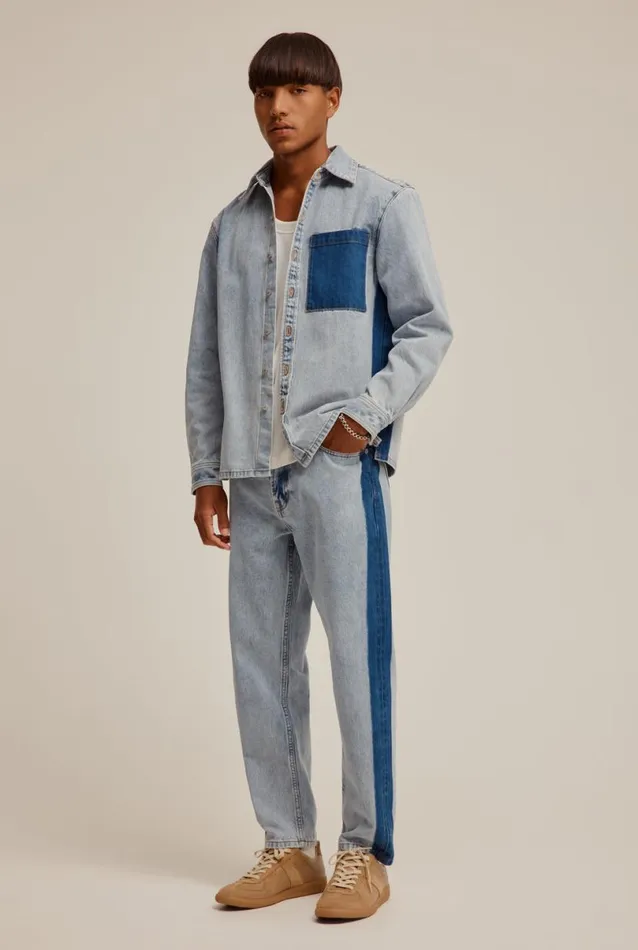 Man Venroy Jackets Contrast Denim Jacket