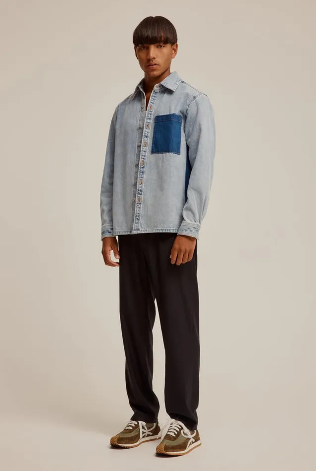 Man Venroy Jackets Contrast Denim Jacket
