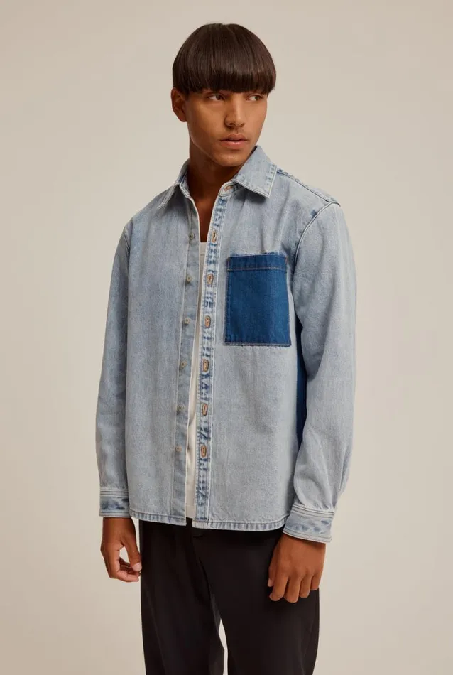 Man Venroy Jackets Contrast Denim Jacket