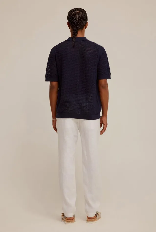 Man Venroy Knitwear Crochet Border Shirt