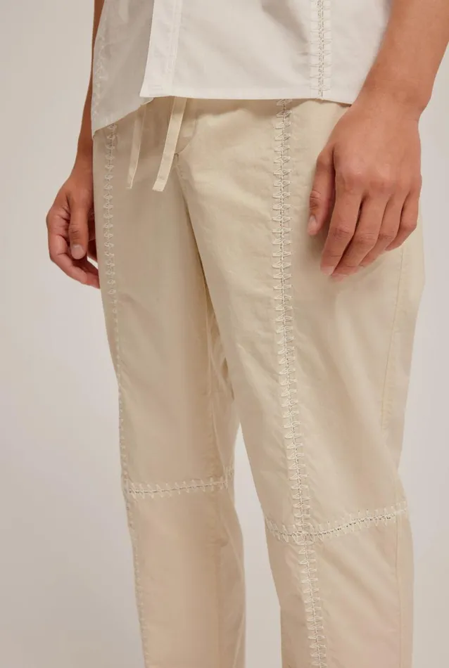 Man Venroy Pants Panelled Crochet Stitch Trouser