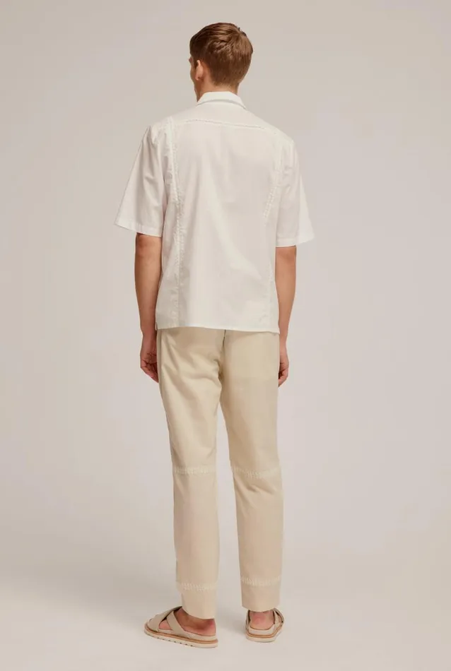 Man Venroy Pants Panelled Crochet Stitch Trouser