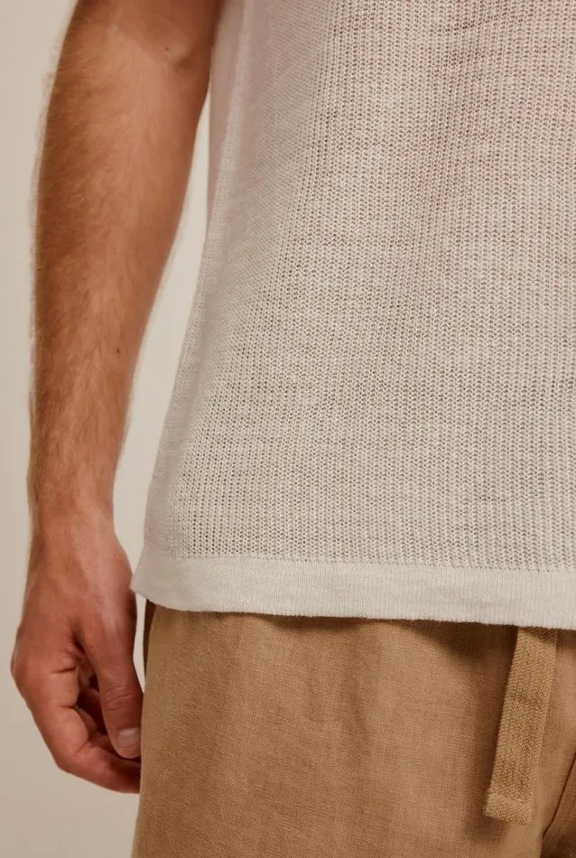 Man Venroy Polos Rib Knit Open Neck Polo