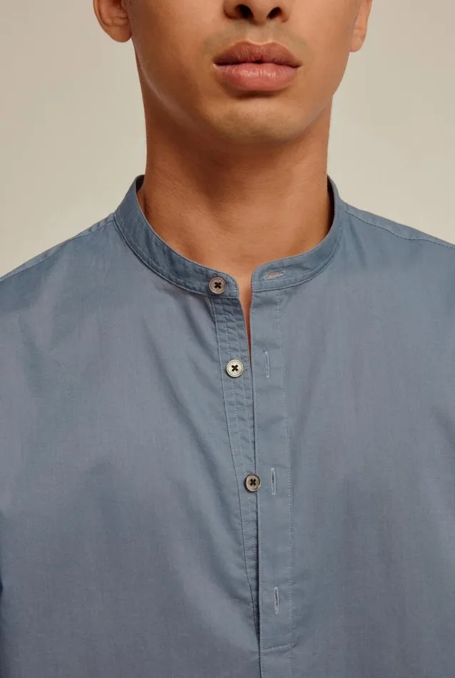 Man Venroy Shirts Long Sleeve Cotton Pop Over