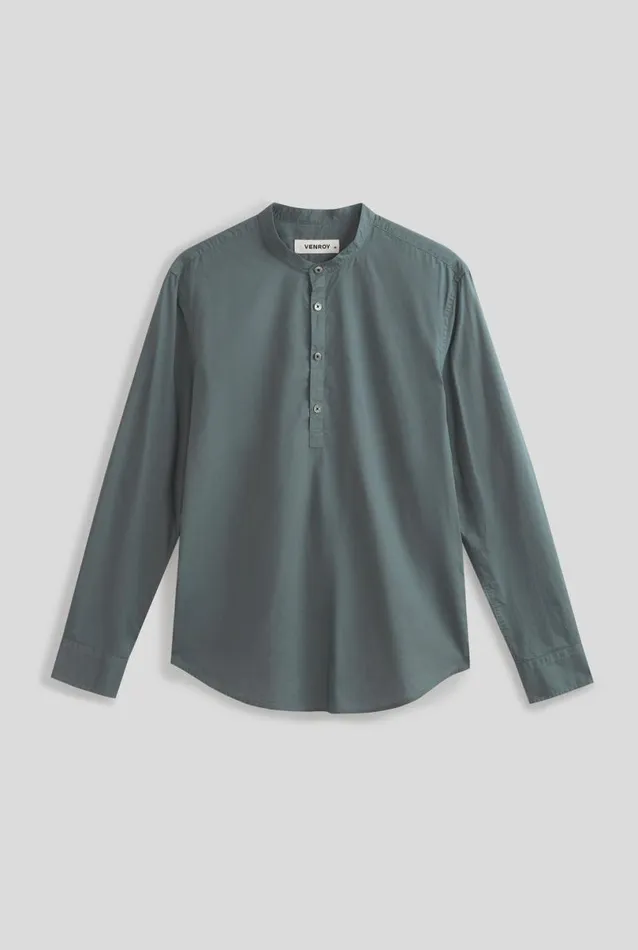 Man Venroy Shirts Long Sleeve Cotton Pop Over