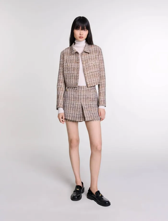 Matching Sets Women Maje Short Tweed Jacket Brown