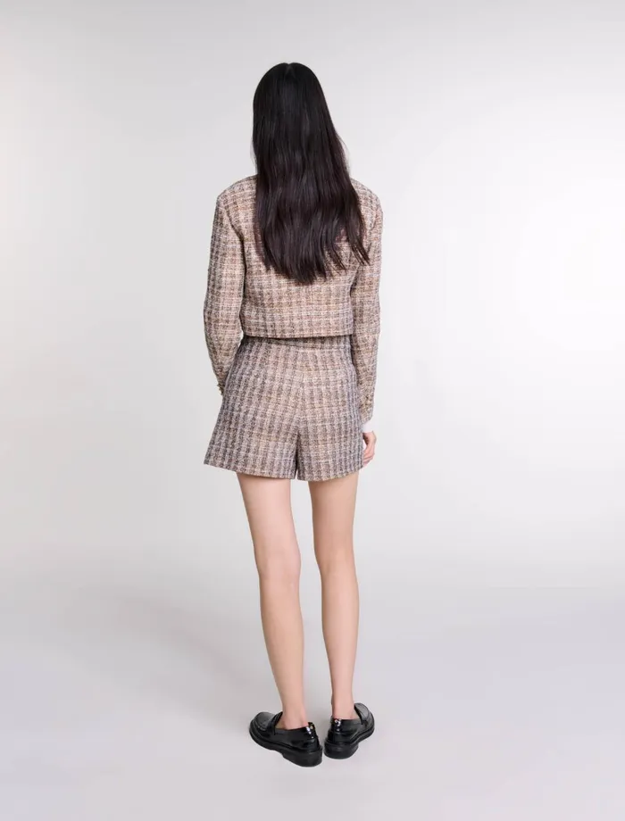 Matching Sets Women Maje Short Tweed Jacket Brown