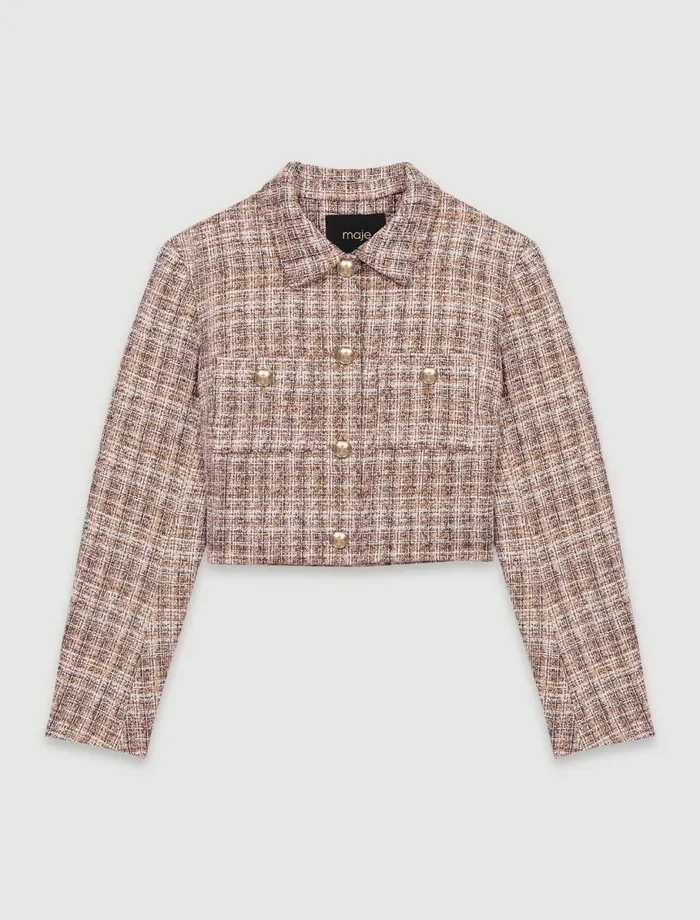 Matching Sets Women Maje Short Tweed Jacket Brown